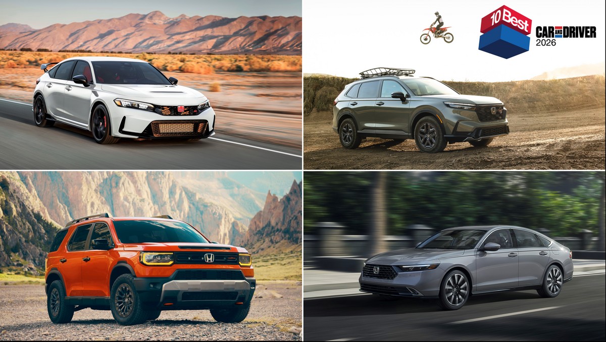 Honda, la marca más ganadora en la historia de los premios 10Best de Car and Driver.