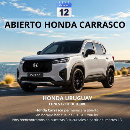 Honda Carrasco abierto el 12 de Octubre